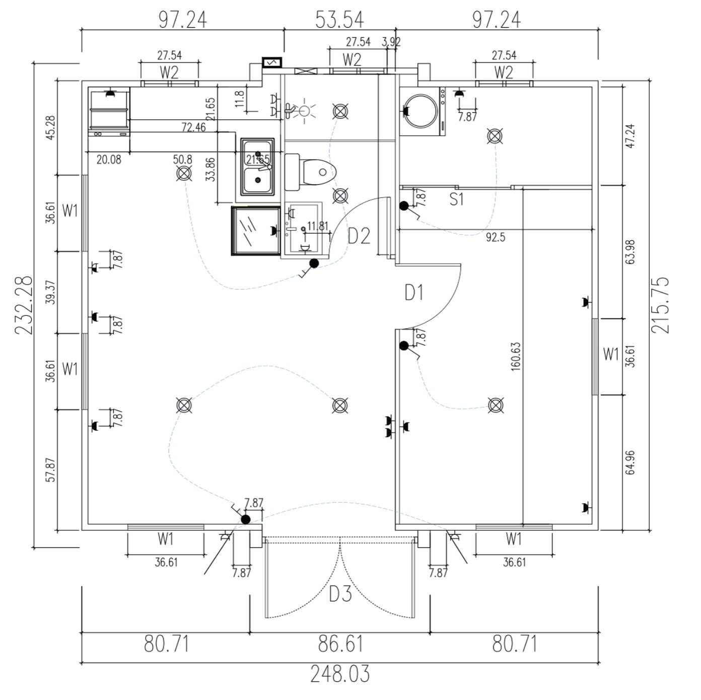 411 Studio floor plan